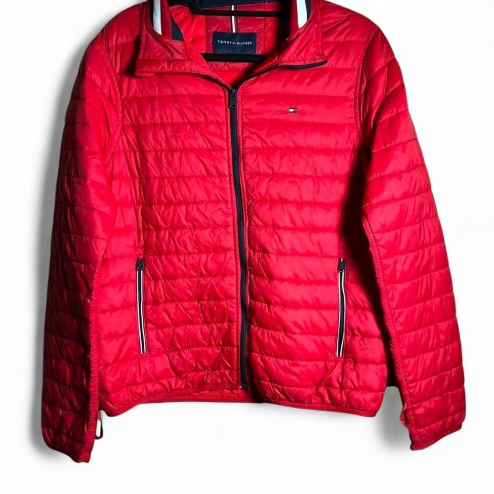 Bright Red Tommy Hilfiger Lightweight Puffer Jacket Size Medium
